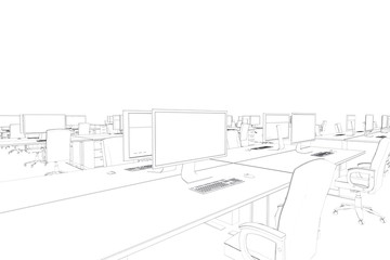 Draw of an open space 