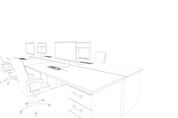 Draw of an open space 