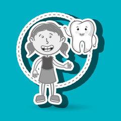 girl with tooth isolated icon design, vector illustration  graphic 