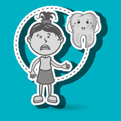 girl with tooth isolated icon design, vector illustration  graphic 