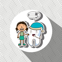 girl with tooth isolated icon design, vector illustration  graphic 