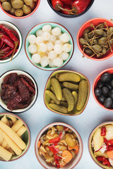 Pickled cucumber, onions and vegetables