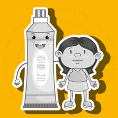 girl with toothpaste isolated icon design, vector illustration  graphic 