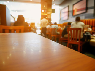 Customer in restaurant blur background with bokeh