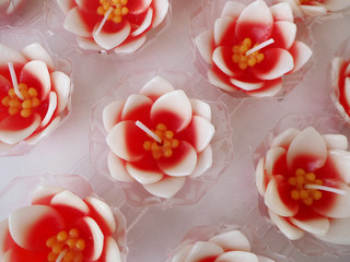 Holy Candle Flowers in a temple Thailand