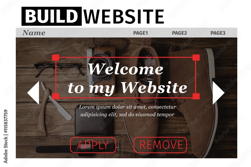 Poster composite image of build website interface