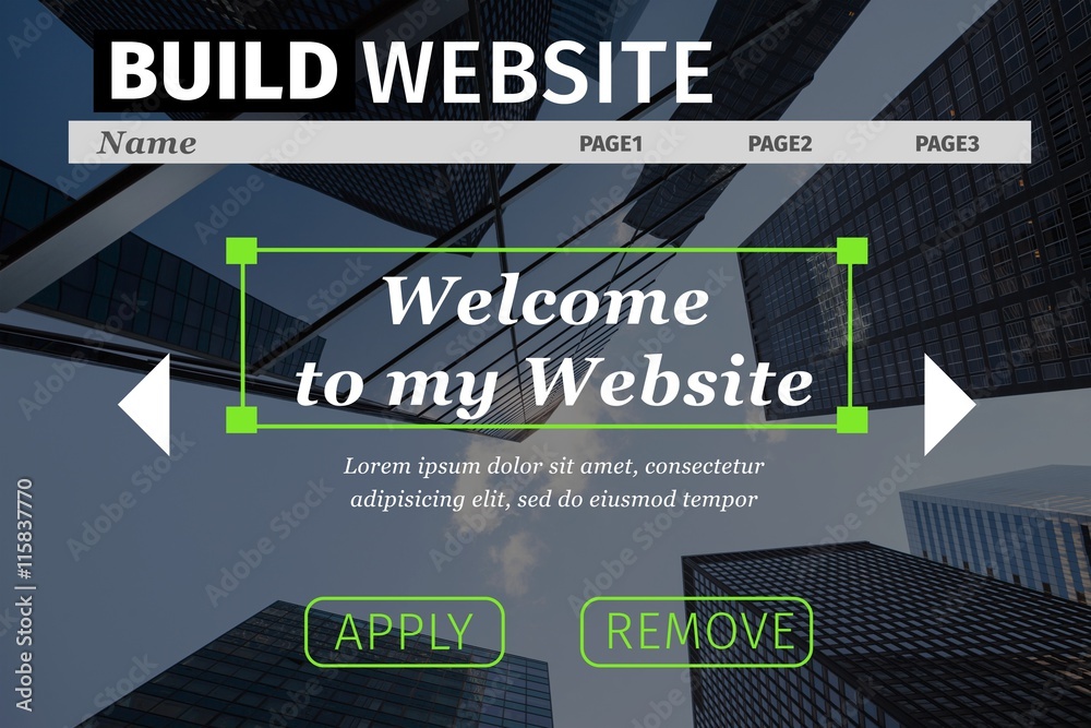Poster composite image of build website interface