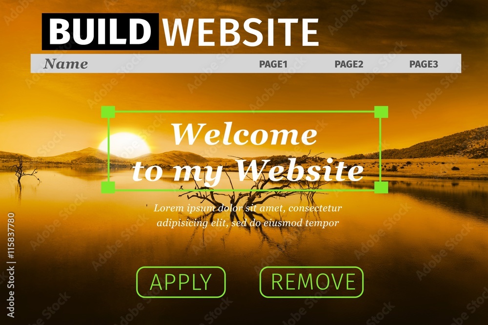 Poster composite image of build website interface