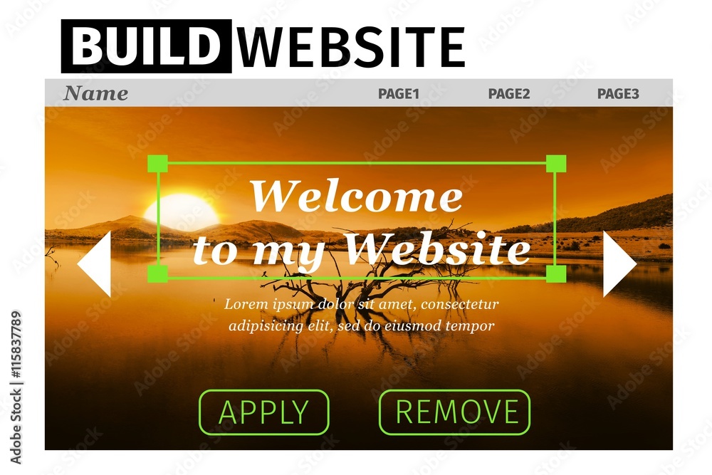 Poster composite image of build website interface