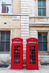 Obraz premium traditional red phone boxes in London