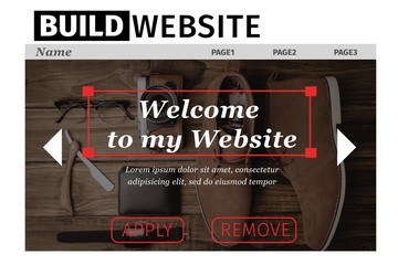 Composite image of build website interface