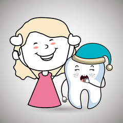 girl with tooth isolated icon design, vector illustration  graphic 