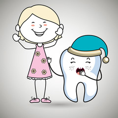 girl with tooth isolated icon design, vector illustration  graphic 