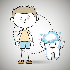 boy with tooth isolated icon design, vector illustration  graphic 