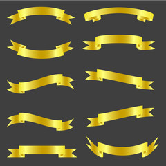 ribbon gold vector