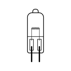 Halogen light bulb. Flat linear icon. Lighting equipment. Energy saving.
