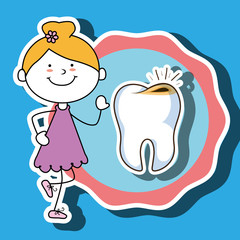 girl tooth isolated icon design, vector illustration  graphic 