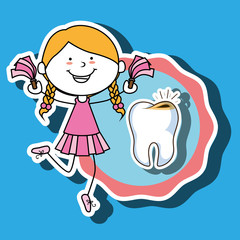 girl tooth isolated icon design, vector illustration  graphic 