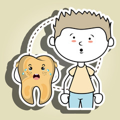 tooth sick child isolated icon design, vector illustration  graphic 