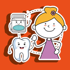 girl with tooth isolated icon design, vector illustration  graphic 