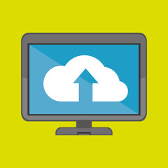 monitor cloud isolated icon design, vector illustration  graphic 