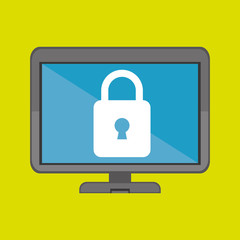 monitor security isolated icon design, vector illustration  graphic 