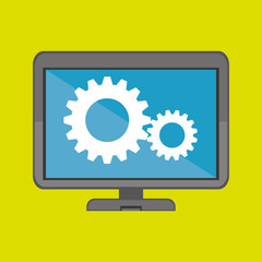 monitor gear isolated icon design, vector illustration  graphic 