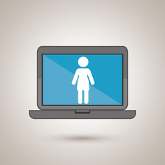 laptop with person isolated icon design, vector illustration  graphic 