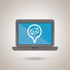 laptop chat isolated icon design, vector illustration  graphic 