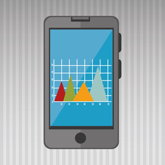 smartphone and statistics isolated icon design, vector illustration  graphic 
