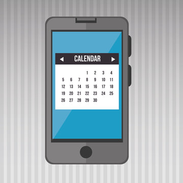 smartphone and calendar isolated icon design, vector illustration  graphic 