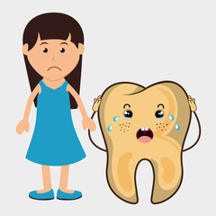 girl tooth diseased isolated icon design, vector illustration  graphic 