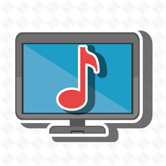 monitor music isolated icon design, vector illustration  graphic 