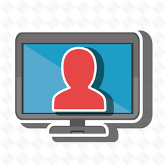 monitor silhouette isolated icon design, vector illustration  graphic 