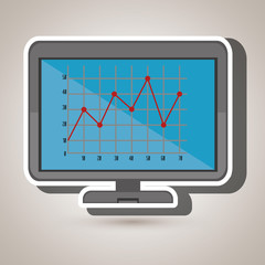 laptop and statistics isolated icon design, vector illustration  graphic 
