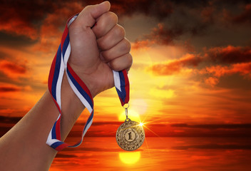 Fototapeta na wymiar Winning gold medals