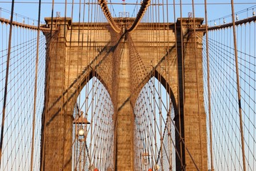 Brooklyn Bridge New York City close up 