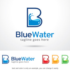 Blue Water Logo Template Design Vector