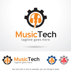 Music Technology Logo Template Design Vector