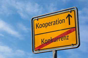 Obraz premium Schild 112 - Kooperation