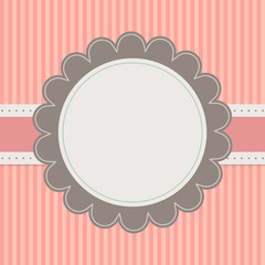 Naklejka premium Vintage Invitation Card For Any Occasion With Abstract Flower And Stripes