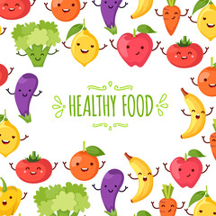 Healty food cartoon representing