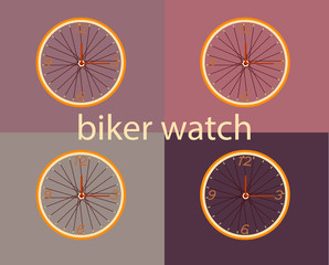 часы в виде колеса велосипеда