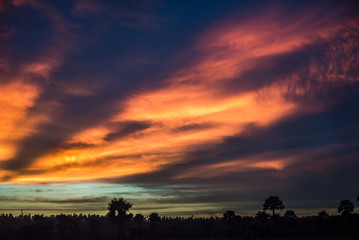 Obraz premium Drama sky at sunset in Africa