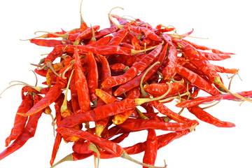 Fototapeta premium Dry red pepper on white background