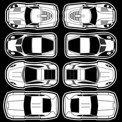 white racing car icons