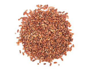 red rice on white background
