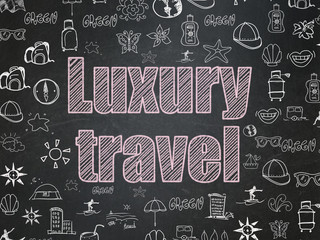 Tourism concept: Luxury Travel on School board background