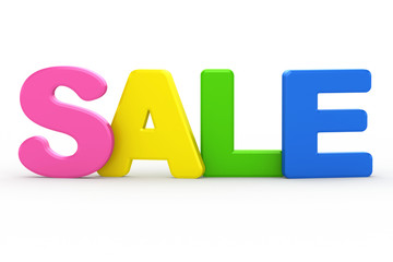 3d word sale on white background