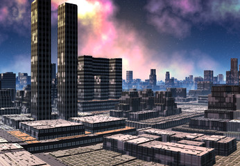 Futuristic Alien City - 3D Computer Artwork